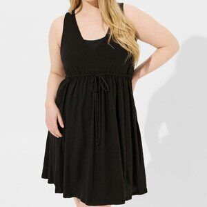 ❤️NWT VINTAGE TORRID SWIM COVER - COTTON TIE FRONT MINI BEACH DRESS COVER-UP 2X